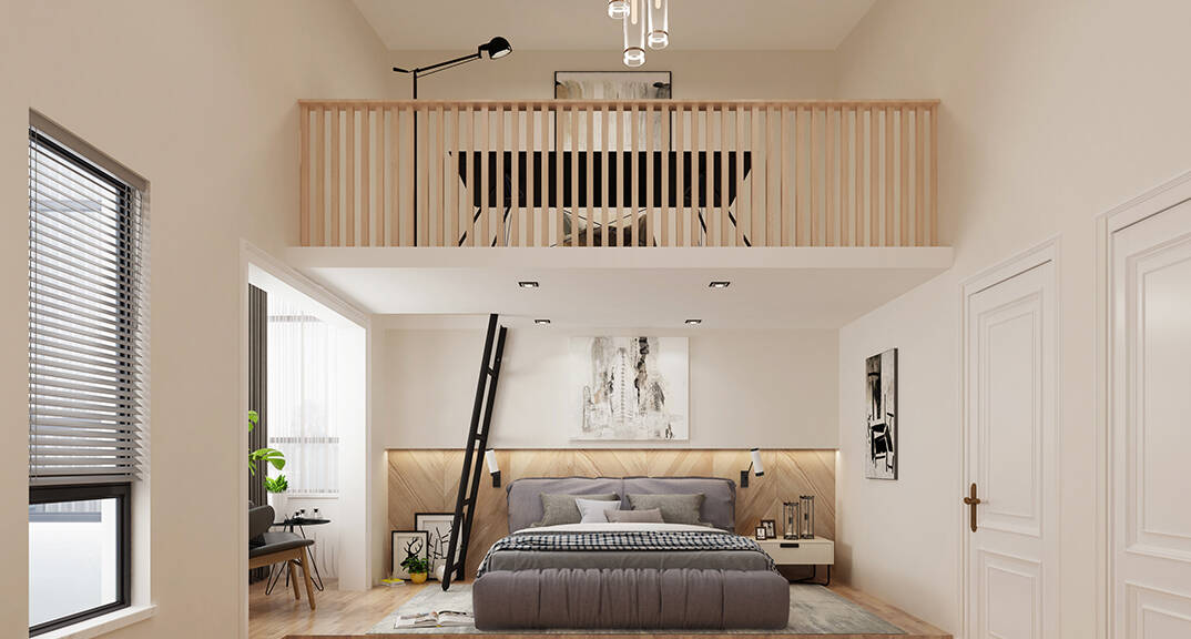 金茂墅180㎡別墅臥室現代風格裝修效果圖