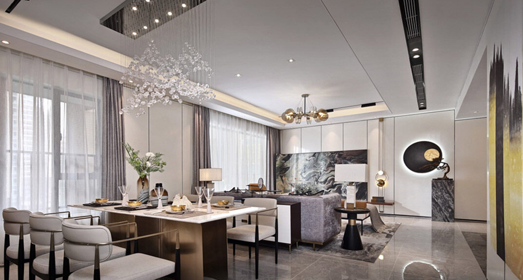 天一仁和瓏樾海142㎡別墅中疊餐廳輕奢風格裝修研發效果圖.jpg