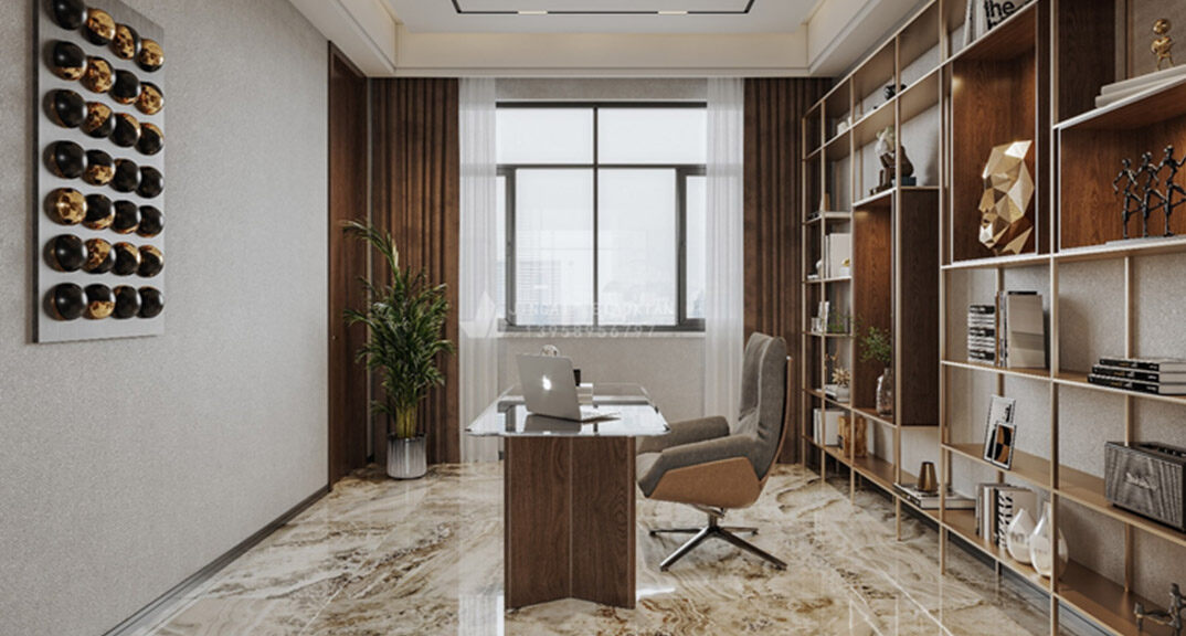 天一仁和瓏樾海142㎡別墅中疊書房輕奢風格裝修研發效果圖.jpg