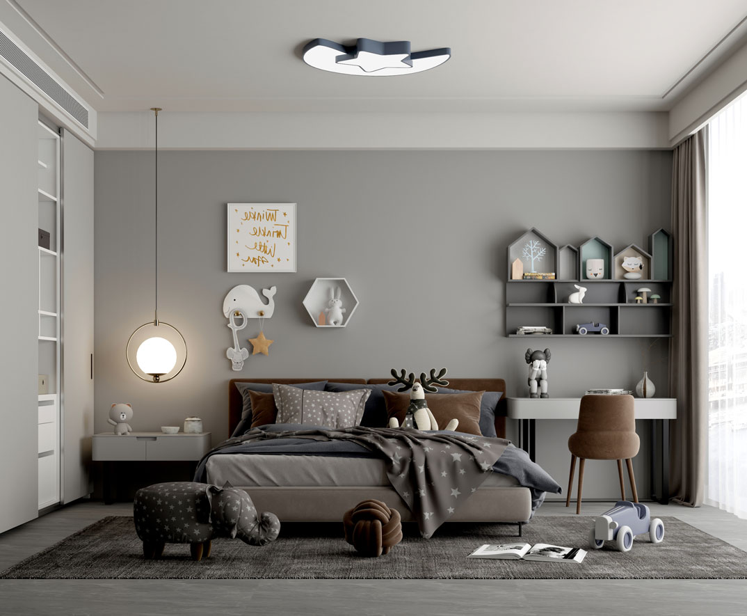 君悅府159㎡四室兩廳兒童房現代風格裝修案例效果圖-詳細.jpg