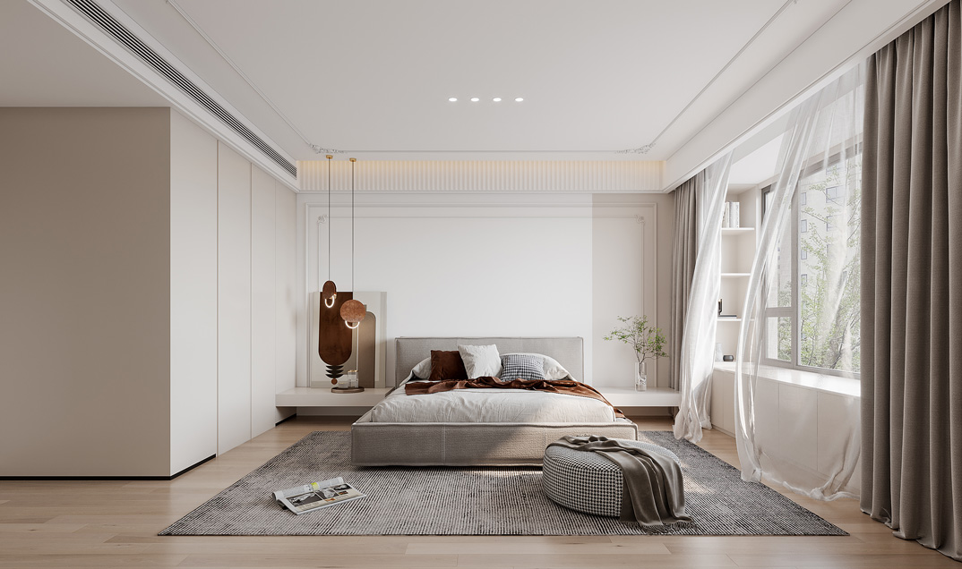 盛世華府200㎡三室兩廳主臥現代風格裝修案例效果圖