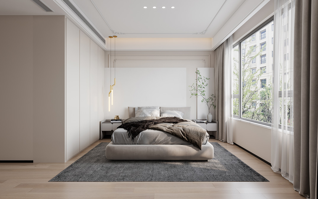 盛世華府200㎡三室兩廳次臥現代風格裝修案例效果圖