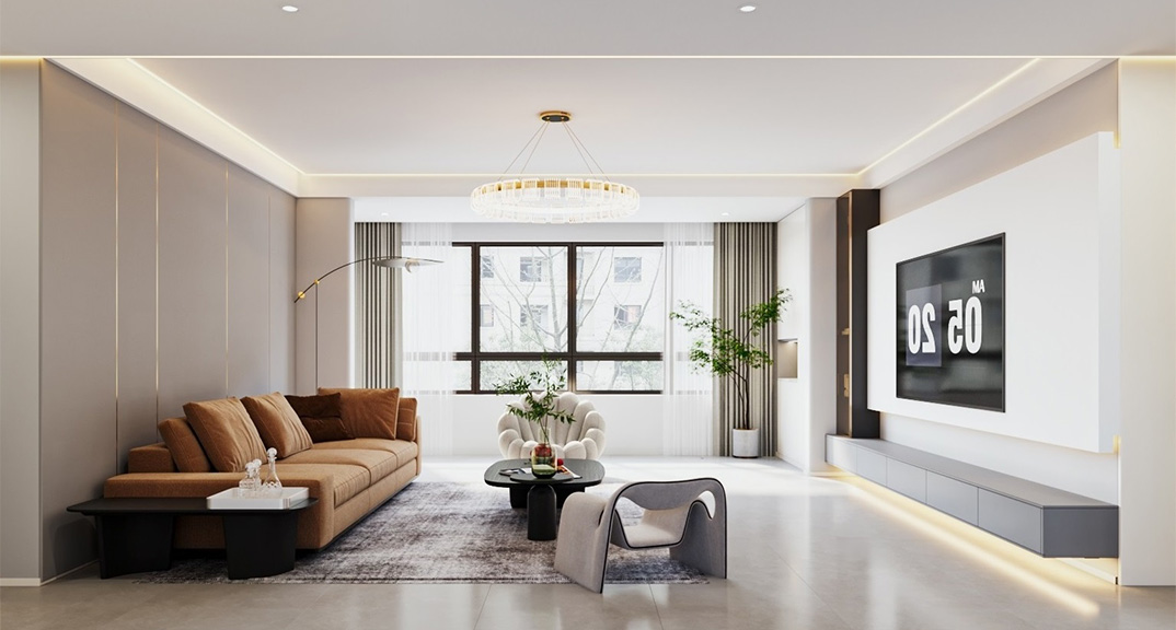 玖熙城160㎡四室兩廳客廳現代簡約風格裝修案例效果圖.jpg